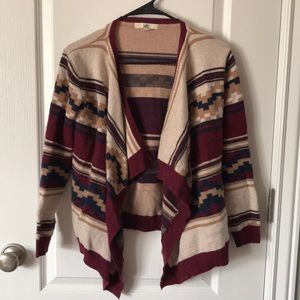tribal print cardigan